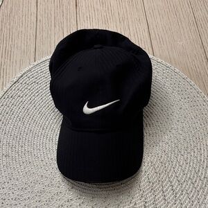 Nike Black Cap with White Swoosh Logo